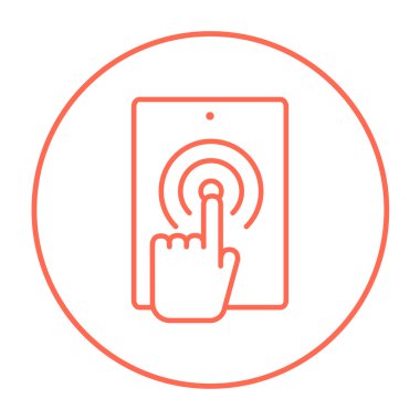 Dijital tablet satırı simgesi dokunmadan parmak.