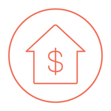 House ile dolar sembol satırı simgesi.