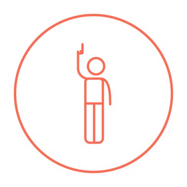 Silah satırı simgesi başlayan sinyal veren adam.