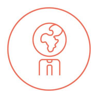 Zeka çizgisi simge ile insan.