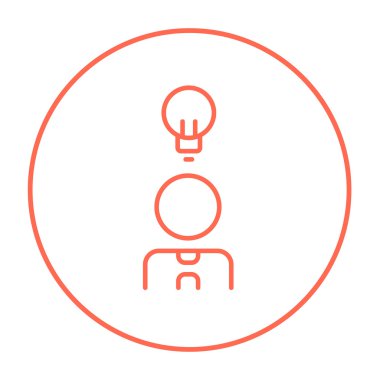 İşadamı ile fikir satırı simgesi.