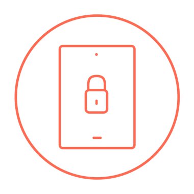 Dijital tablet güvenlik satırı simgesi.