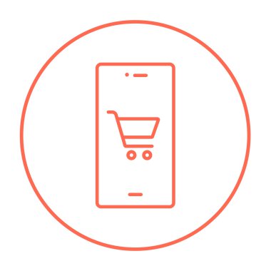 Çevrimiçi alışveriş hattı simgesi.