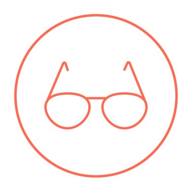 Gözlük çizgisi simgesi.