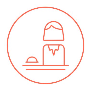 Kadın resepsiyonist satırı simgesi.