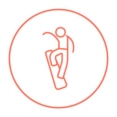 Erkek snowboard satırı simgesi.
