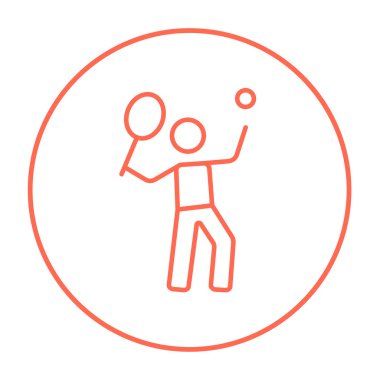 Büyük Tenis satırı simgesi oynayan adam.