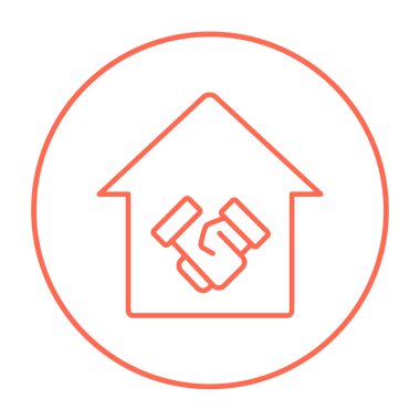 El sıkışma ve başarılı gayrimenkul hareket satırı simgesi.