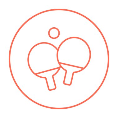 Masa Tenisi raket ve top satırı simgesi.