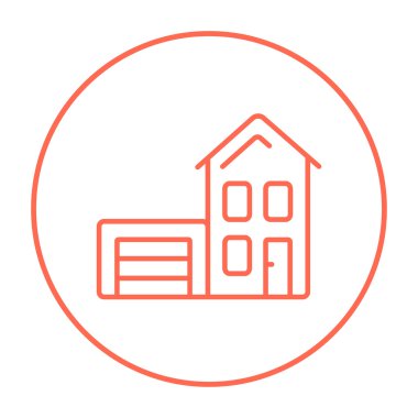 House ile garaj satırı simgesi.