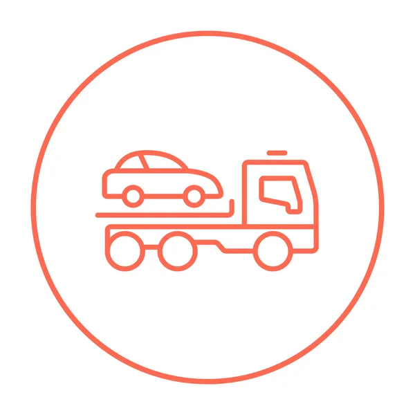 Car towing truck line icon. — Stock Vector