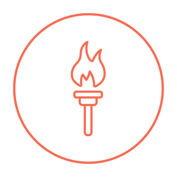 Burning olympic antorcha línea icono . — Archivo Imágenes Vectoriales