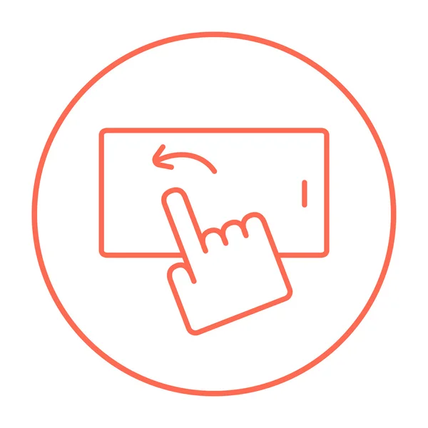 Finger beröring smartphone linje-ikonen. — Stock vektor