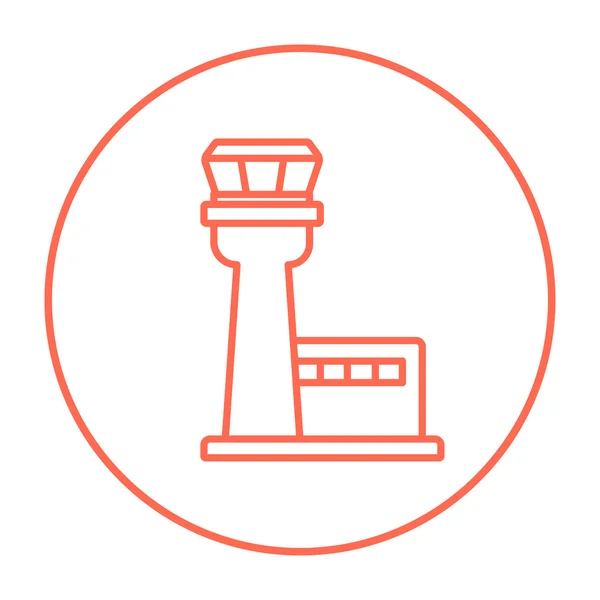 Repülés irányító torony sor ikon. — Stock Vector
