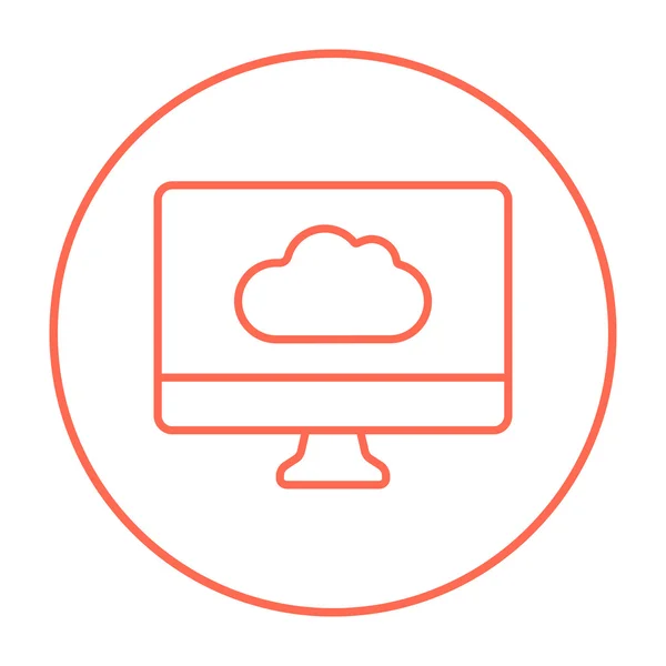 Icono de línea de computación en nube. — Vector de stock
