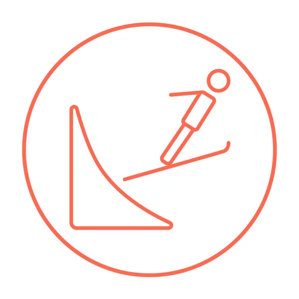 Esquí línea de salto icono. — Vector de stock