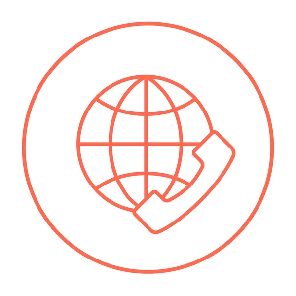 Icono de línea global de comunicaciones . — Vector de stock