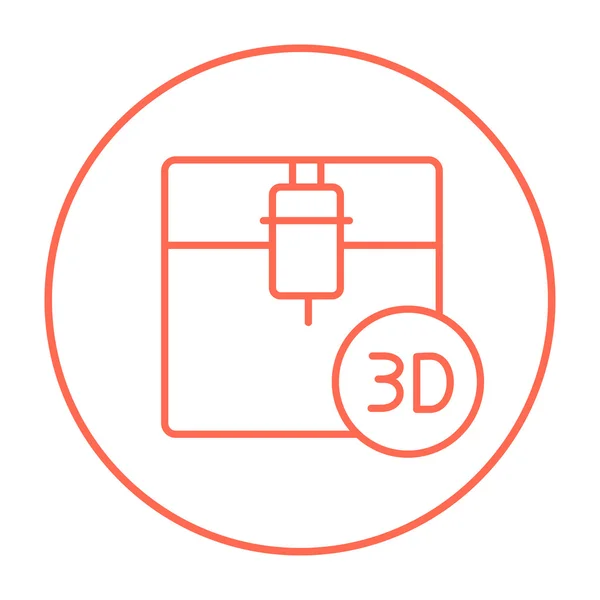 Icono de línea de impresión Tree D . — Vector de stock