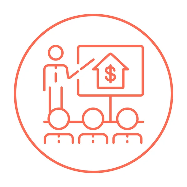 Real estate training line icon. — Stock Vector