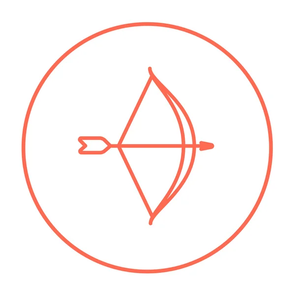 Icona della linea di arco e freccia . — Vettoriale Stock