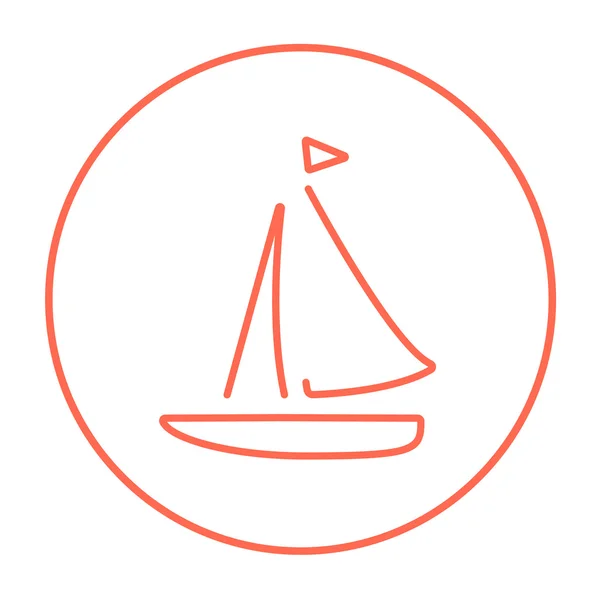 Icona linea barca a vela. — Vettoriale Stock