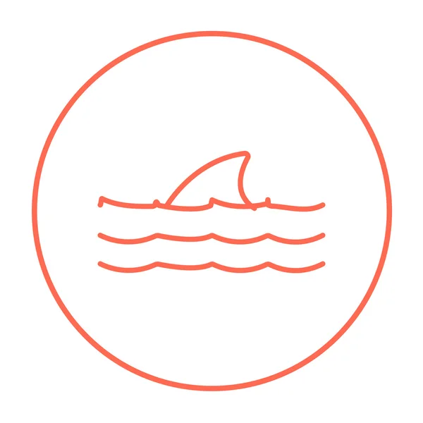 Dorsal shark fin above water line icon. — Stock Vector