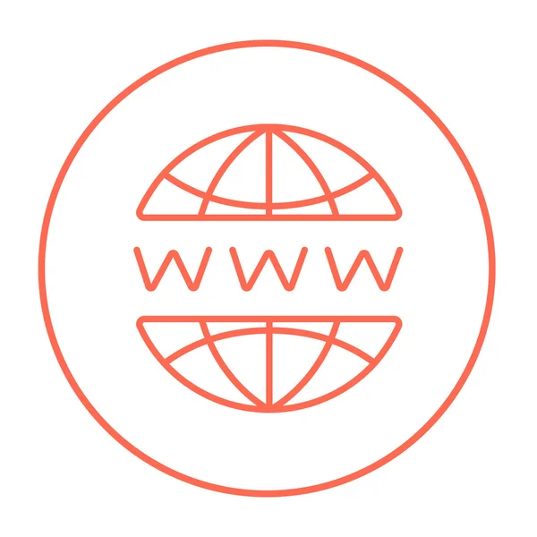 Ikona čáry Globe internet. — Stockový vektor