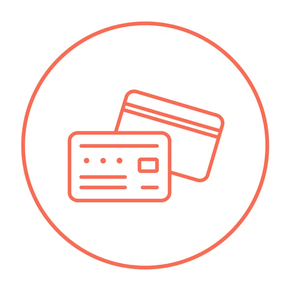 Ikon för kreditkortslinjer. — Stock vektor