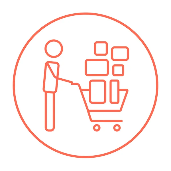 Man driver shopping cart ikon. — Stock vektor