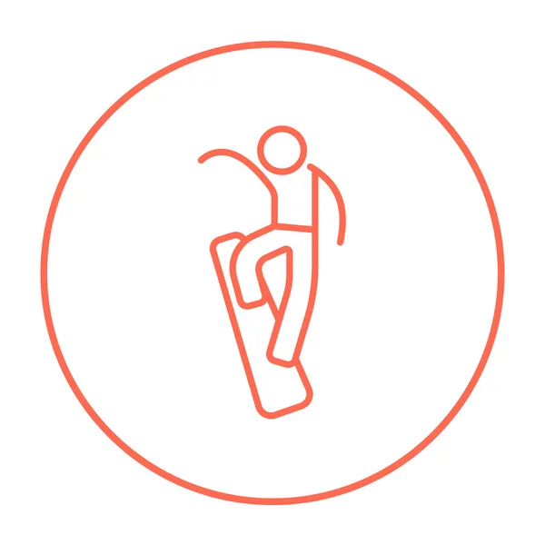 Homme ligne de snowboard icône . — Image vectorielle