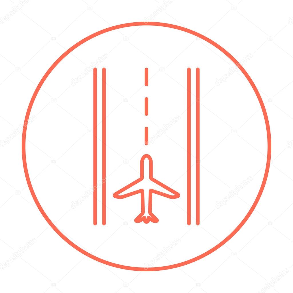 Airport runway line icon.