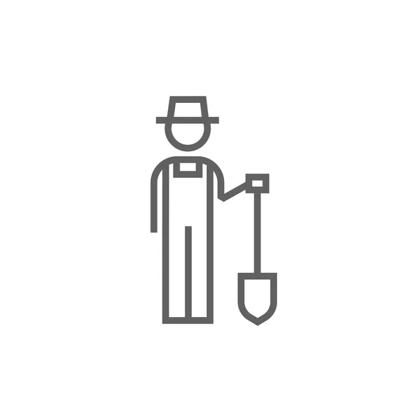 Фермер с иконкой на лопате . — стоковый вектор