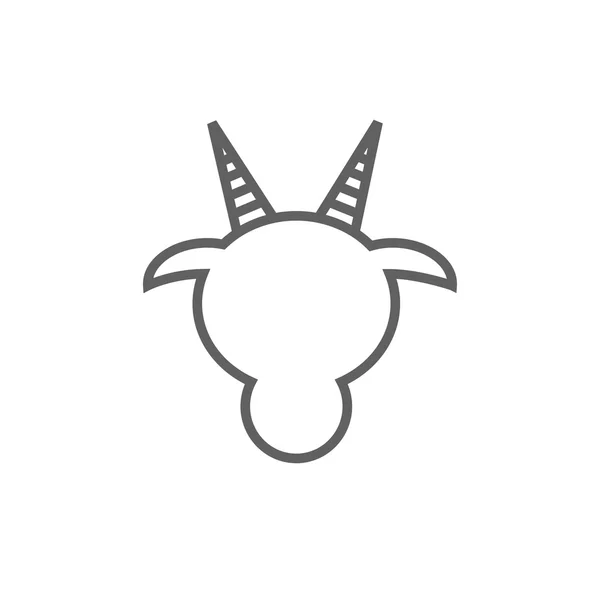 Ícone de linha de cabeça de vaca . — Vetor de Stock