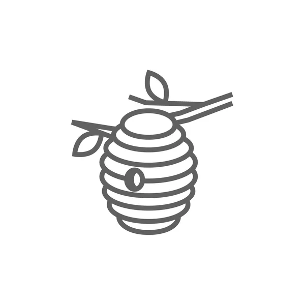 Ícone de linha de colmeia de abelhas . —  Vetores de Stock