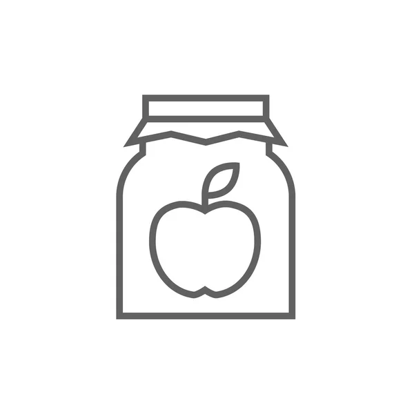 Apple jam jar line icon. — Stock Vector