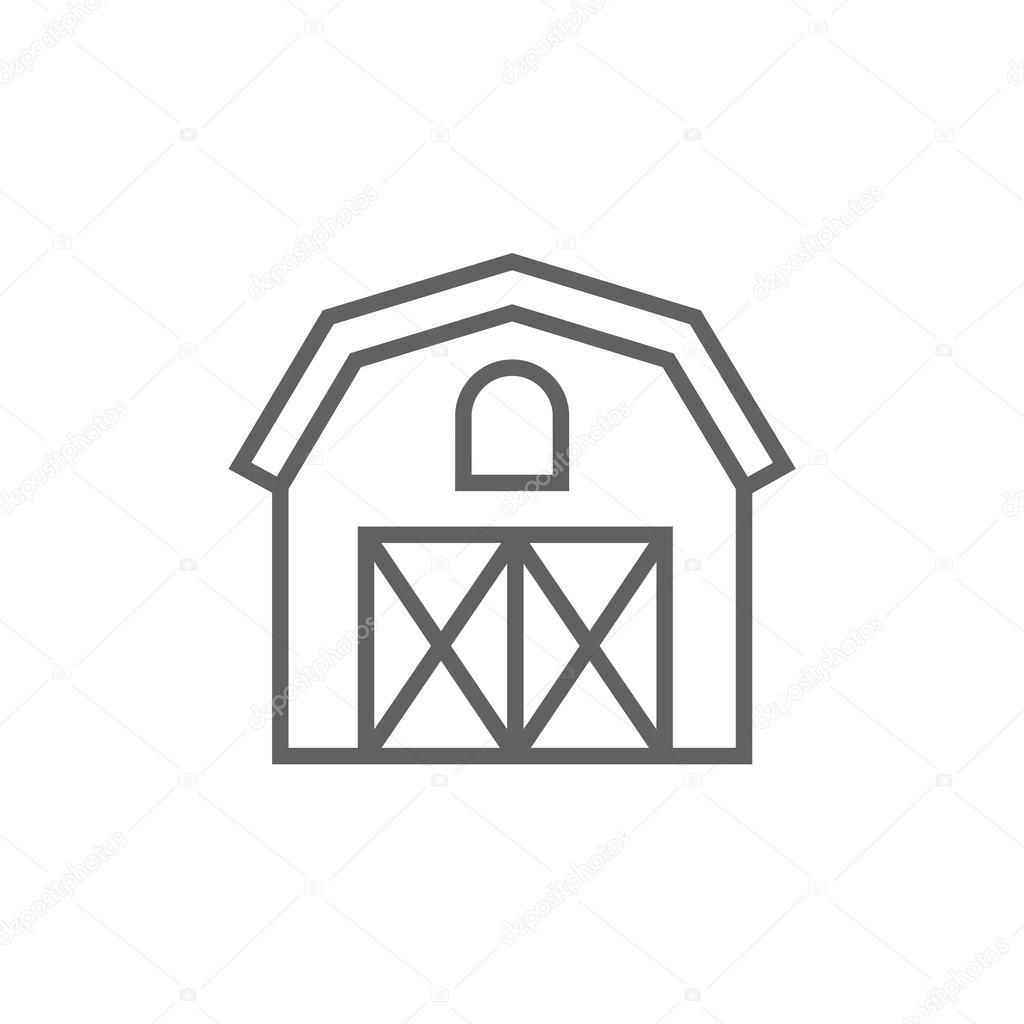 Farm building line icon.