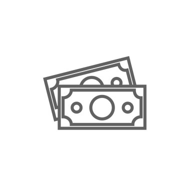 Money banknotes line icon.