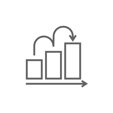 Çubuk grafik yukarı doğru satırı simgesi.