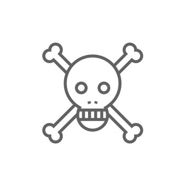 Kafatası ve çapraz kemikler simgesi satır.