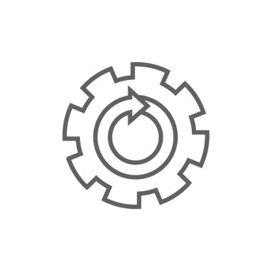 Dişli çark ile ok satırı simgesi.