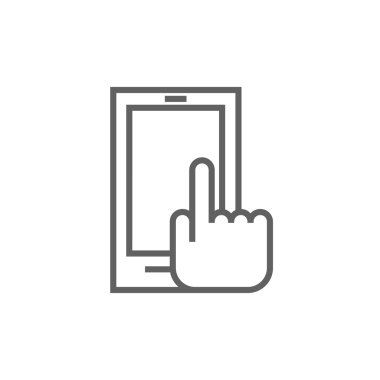 Akıllı telefon hattı simgesini işaret parmak.