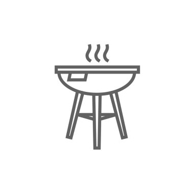 Su ısıtıcısı Barbekü Izgara satırı simgesi.