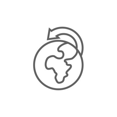 Dünya geniş kargo taşıma satırı simgesi.