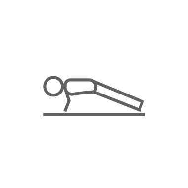 Man making push ups line icon.