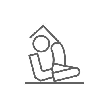 Adam pratik yoga satırı simgesi.