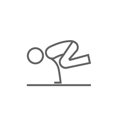 Adam pratik yoga satırı simgesi.