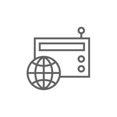 Retro radyo çizgisi simgesi.