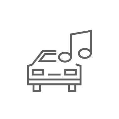 Araba ile müzik Not satırı simgesi.