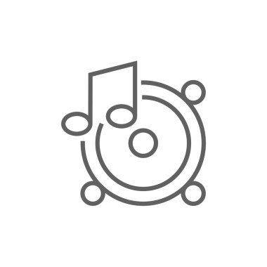 Müzik Not satırı simgesi ile hoparlörler.