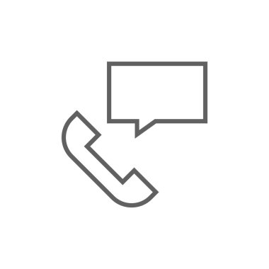 Alıcı ile konuşma kare satırı simgesi.